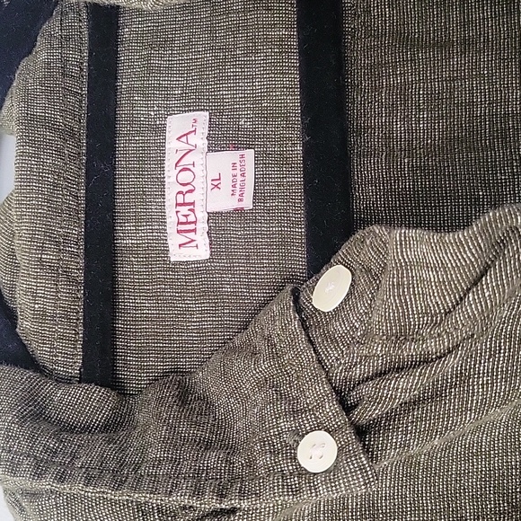 2/$15 Linen/Cotton Blebln Short Sleeved Button Down XL - Picture 4 of 5